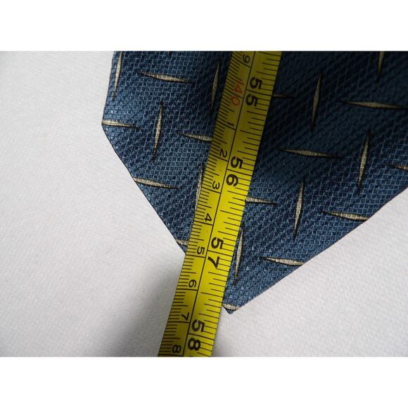 Kenneth Cole New York Mens Neck Tie Silk Blue Gray Geometric Diamonds - Picture 7 of 7